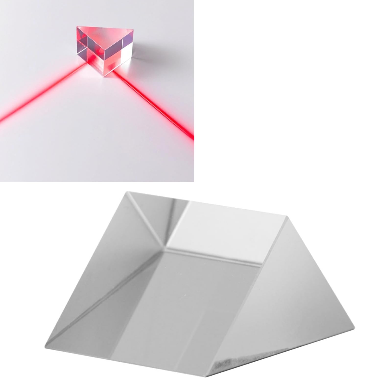Prisma Triangolare in Vetro Ottico K9, Strumento Didattico Decorazione per Bambini Insegnanti, Vetro Ottico Rifrazione Luce Colori RGB, Prisma Ottico per Laboratori (20 * 20 * 20)