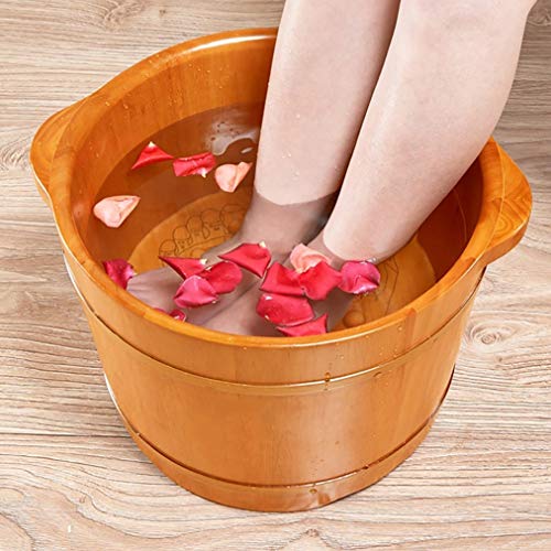 Bañera de madera para spa de pies, relajante y artesanal miniatura 4