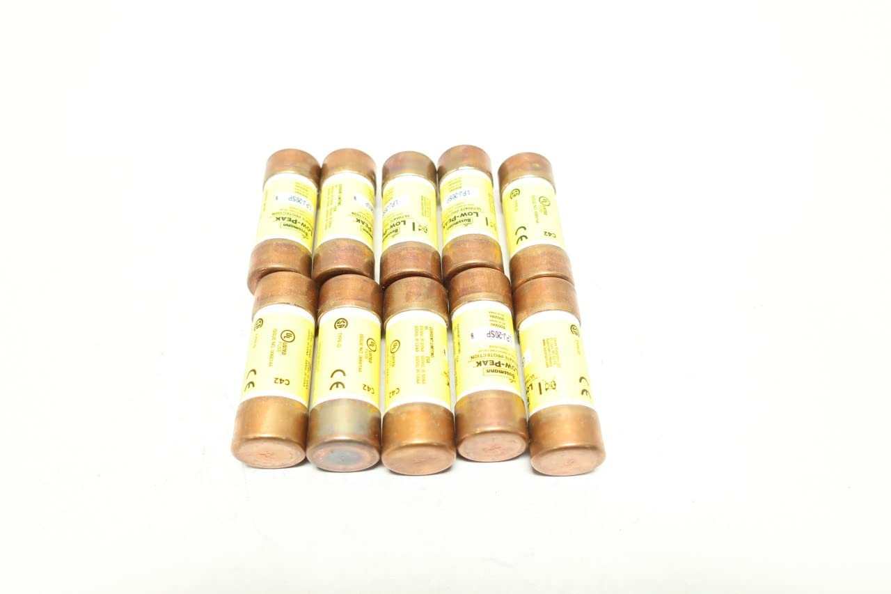 Box of 10 COOPER BUSSMANN LPJ-20SP Low-Peak J 20A AMP 600V-AC Cartridge Fuse
