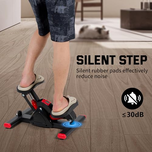 Image of Leikefitness Steppers for Exercise Mini Stair Stepper, Cardio Workout Equipment, Twist Stair Stepper with Resistance Bands Up-Down Motion for Full Body Workout Exercise Equipment for Home