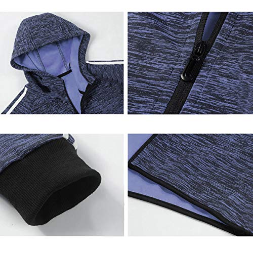 GEEK LIGHTING Men's Athletic Tracksuit Set, 2 Piece Jacket & Pants Sports Casual Running Jogging Sweatsuit (Blue, Medium) - Thumbnail 4