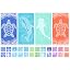 4 Pack Blue Turtle Whale Pink Turtle