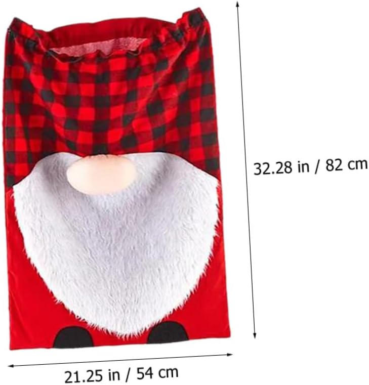 GARVALON Large No-face Doll Drawstring Bag Christmas Candy Storage Pouch Party Treat Holder Wrapping Bag for Holiday Favors and Present Packaging
