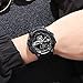 Mens Analog Digital Dual Display Sports Watches Military Multifunctional 50M Waterproof LED Watch with Alarm Stopwatch Backlight 12H/24H Outdoor Running Swimming (Black)