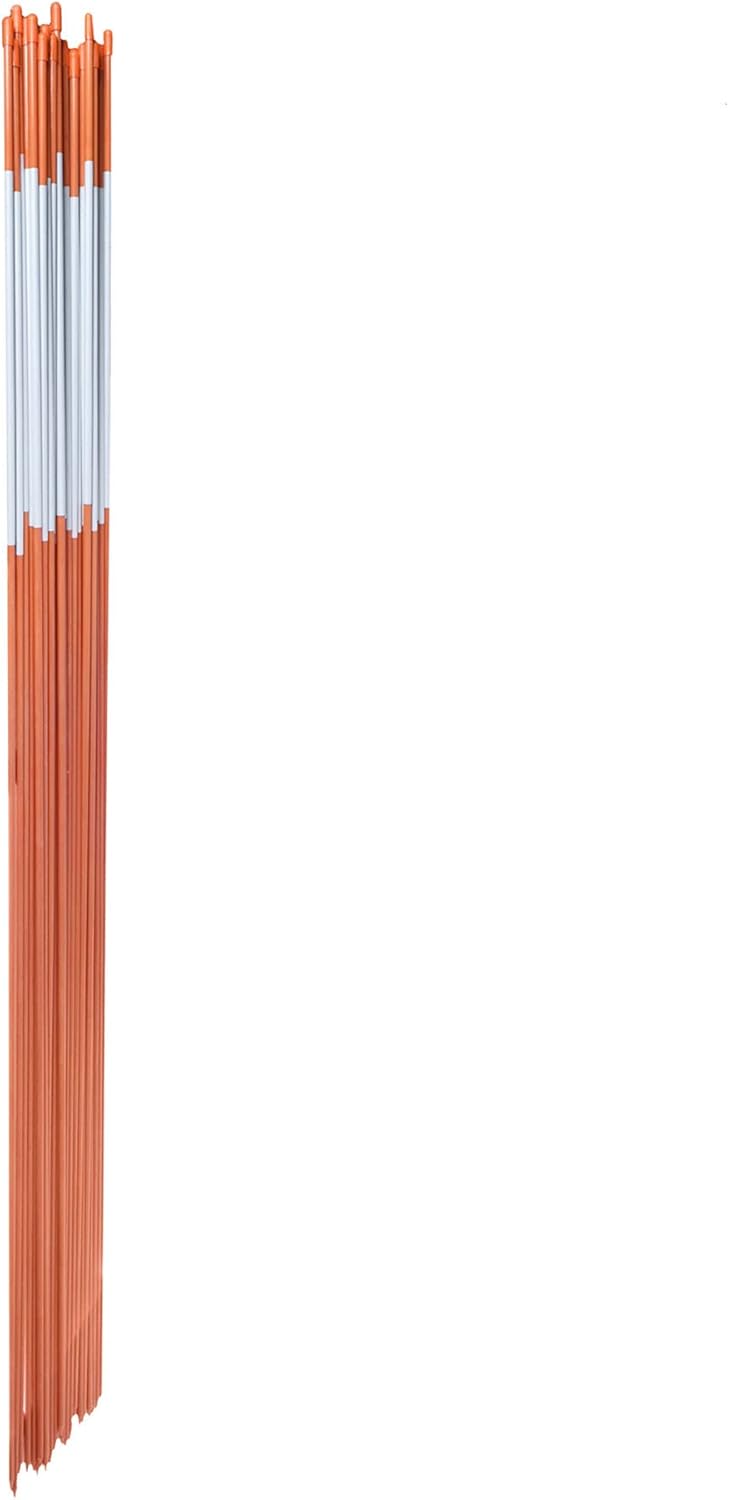 HOSTIC 20 Packs Driveway Reflectors Safety Marker Fiberglass Snow Stakes Multipurpose Orange Sign Posts 48 Inches