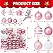 Joiedomi 66 Pcs Pink Christmas Balls Ornaments Set, Christmas Tree Ornaments Shatterproof Plastic for Xmas Hanging Decoration, Holiday Party Decoration