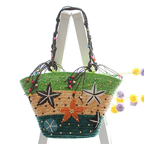 Borsa da spiaggia di paglia per le donne estate tessuta grande borsa di totalizzatore borsa in rattan Hobo mare borse da vacanza bohémien
