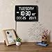 11.5” Digital Wall Clock with Date,Time,Week,Indoor Temperature,3 Alarms,5 Dimmer,2 USB Chargers,Battery Backup,Snooze,12/24H for Elderly,Parents,Impaired Vision,Dementia,Memory Loss,Office,Bedroom