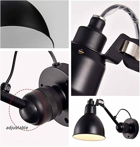 Miniatura 5 de Sconces Wall Light Creative Retro Adjustable Wall Lamp, Vintage Wall Mount Light, Metal for Bedside Light Source Lámpara de Pared (Yellow)