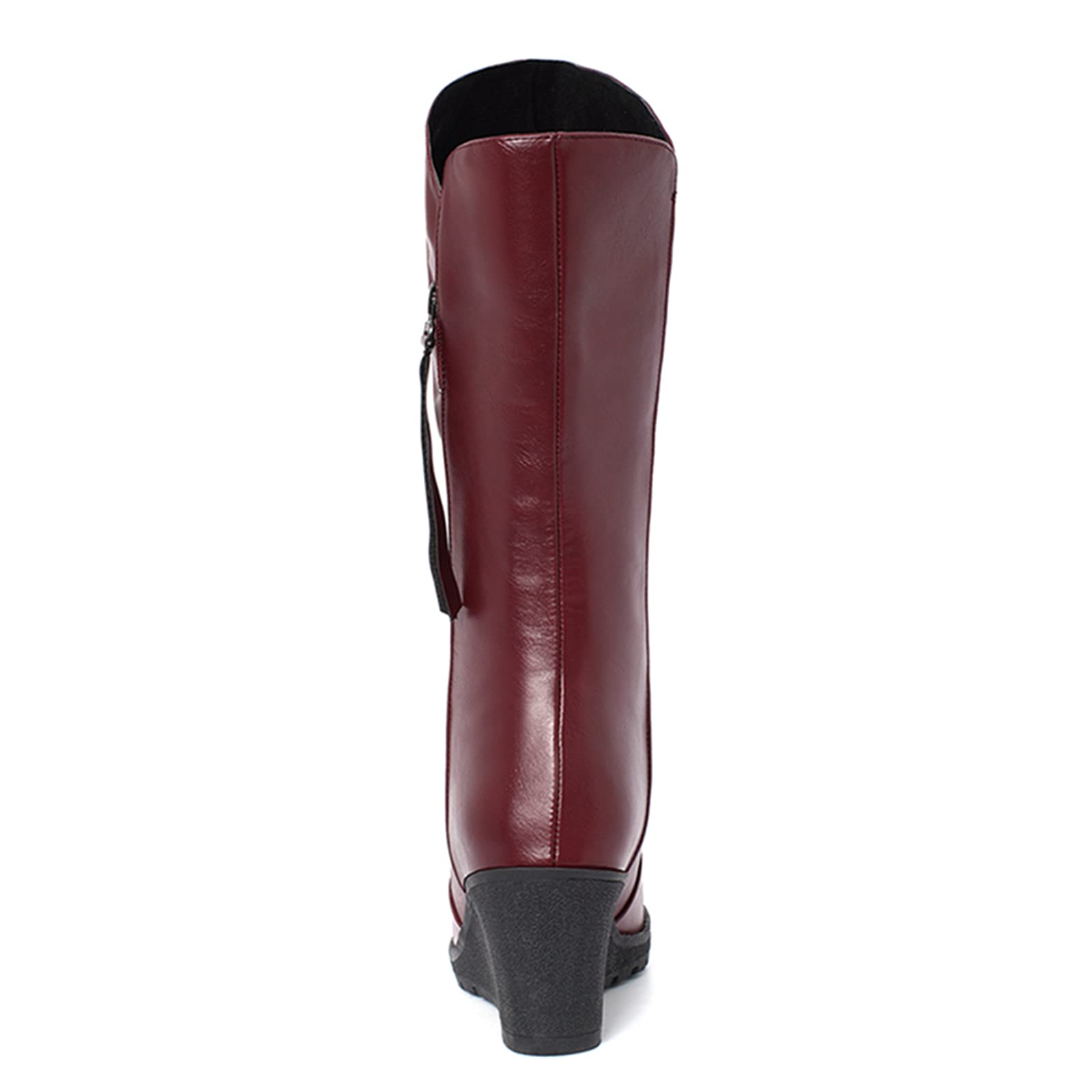 Damen Stiefel Plateau 6,5cm Samtimitat Gefüttert Reißverschluss