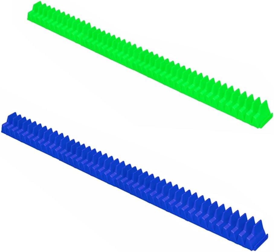 2 Pack Magnetic Wrench Storage Organizer with 40-Piece Holder, Anti-Slip Base & Adjustable Slots, Modular Wrench Rack for Manufacturing Wrenches Tool, Save Space (Blue+Green)