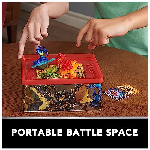 Bakugan 3.0 Baku-Tin with Special Attack Mantid, High-Quality Metal Storage Box with Individually Assembled Action Figure and Trading Cards, for Children Aged 6 and Up