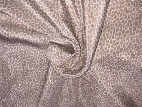 Tissu crêpe de soie pure imprimé ivoire anti-froissement pour robe de soirée élégante