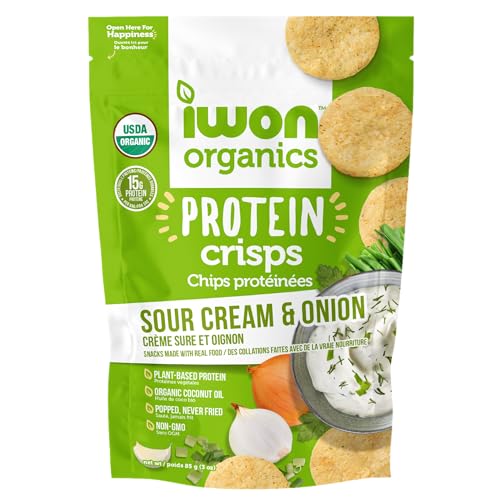 Iwon Organics Protein Crisps, Sour Cream & Onion, Kosher, USDA Certified Organic, Gluten Free & Non-GMO, 3 Ounce (Pack of 8) image 3
