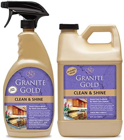 Granite Gold Clean and Shine Spray For Granite, Marble, Travertine, Quartz, Natural Stone Surfaces, 24 + 64 Fl Oz Value Pack