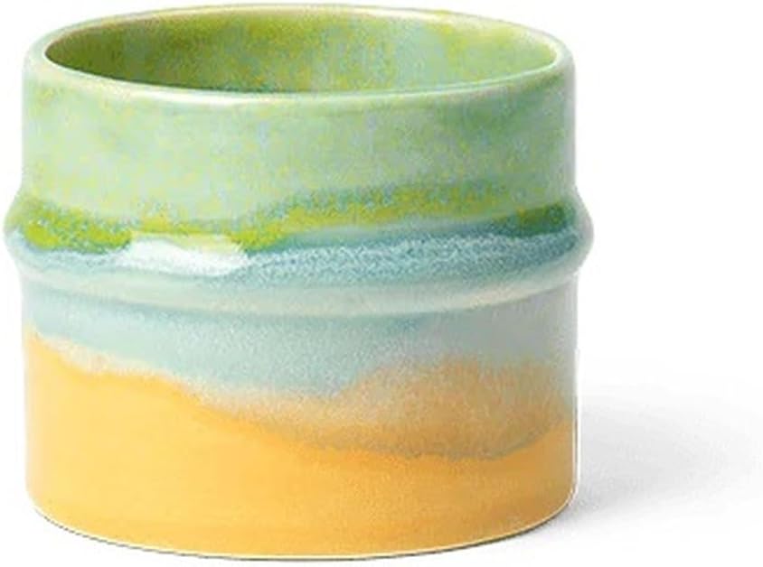 HAK KÄHLER Kahler Poppery Mug, Green, Mint and Yellow, 2.8" H, 9.1 oz, Designed by KimPop, Gift Box Included