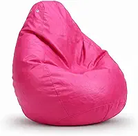 Puff Fofão Grande Adulto com Enchimento Incluso | Assento Confortável, Ergonômico Courino Premium, Leve para Sala Quarto TV, Impermeável. (Rosa Pink)