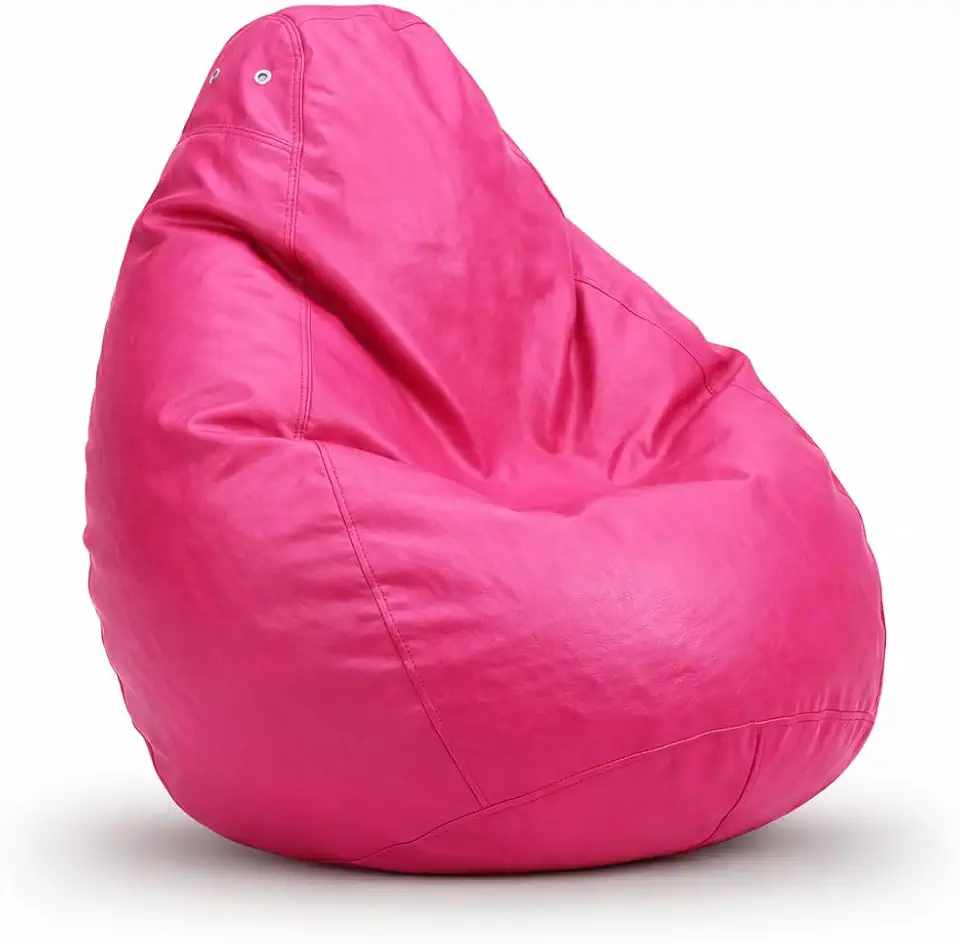 Puff Fofão Grande Adulto com Enchimento Incluso | Assento Confortável, Ergonômico Courino Premium, Leve para Sala Quarto TV, Impermeável. (Rosa Pink)