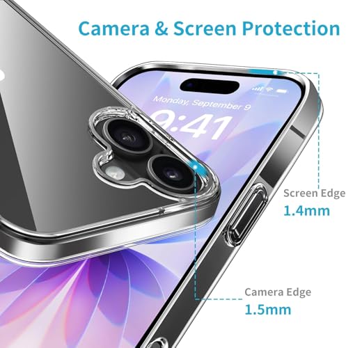 Image of ClearShield Transparent Back Cover for iPhone 17, Hybrid PC & TPU Shockproof Design, 360 Degree Protection Crystal Clear Case, Anti-Scratch Armor Mobile Phone Cover