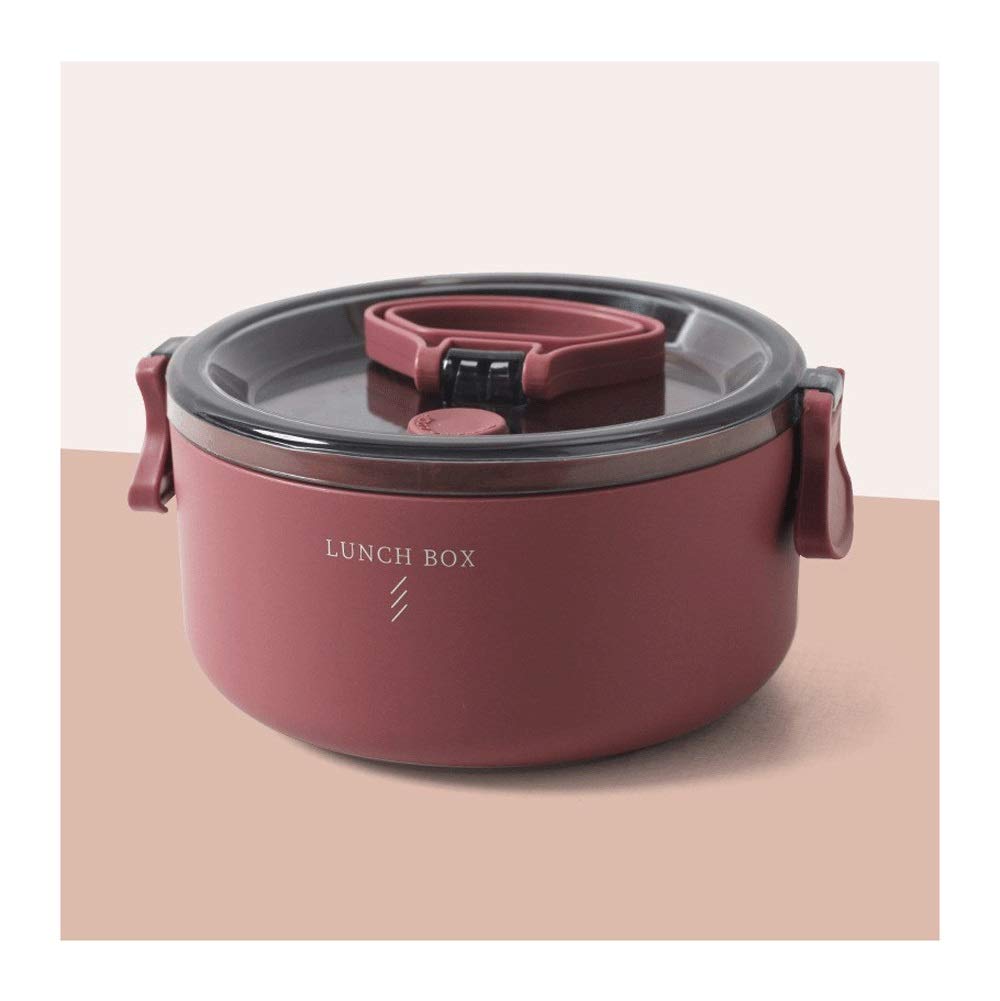 fiambrera bento, Fiambreras Bento Box de varios compartimentos, material libre BPA, contenedor térmico for alimentos for la oficina(Red 1)