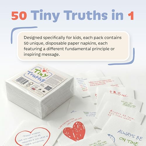 Servilletas para niños Tiny Truths contra el desánimo escolar con frases alegres 2