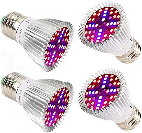 Esbaybulbs 40W LED Grow Light Bulbs E26 4 Pack, Full Spectrum Grow Lamp Red Plant Light for Hydroponics Greenhouse Indoor Plants