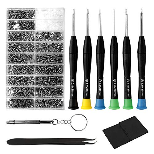 Cosyzone Eyeglass Repair Tool Kits Glasses Precision Stainless Steel Screws Set with Screwdriver