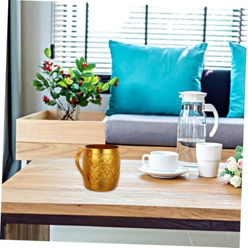 Taza de agua de metal dorada para cenas en restaurantes y mesas de hotel elegantes 7