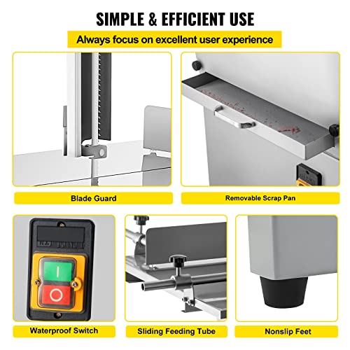 Vevor Commercial Bone Cutting Machine, 551 Lbs/H Meat Grinding Capacity, 550W Electric Meat Bandsaw With Stainless Steel Blade & 0-8.3 Inch Cutting Thickness, 24X18 Inch Workbench For Fish Pork Beef #TOP5