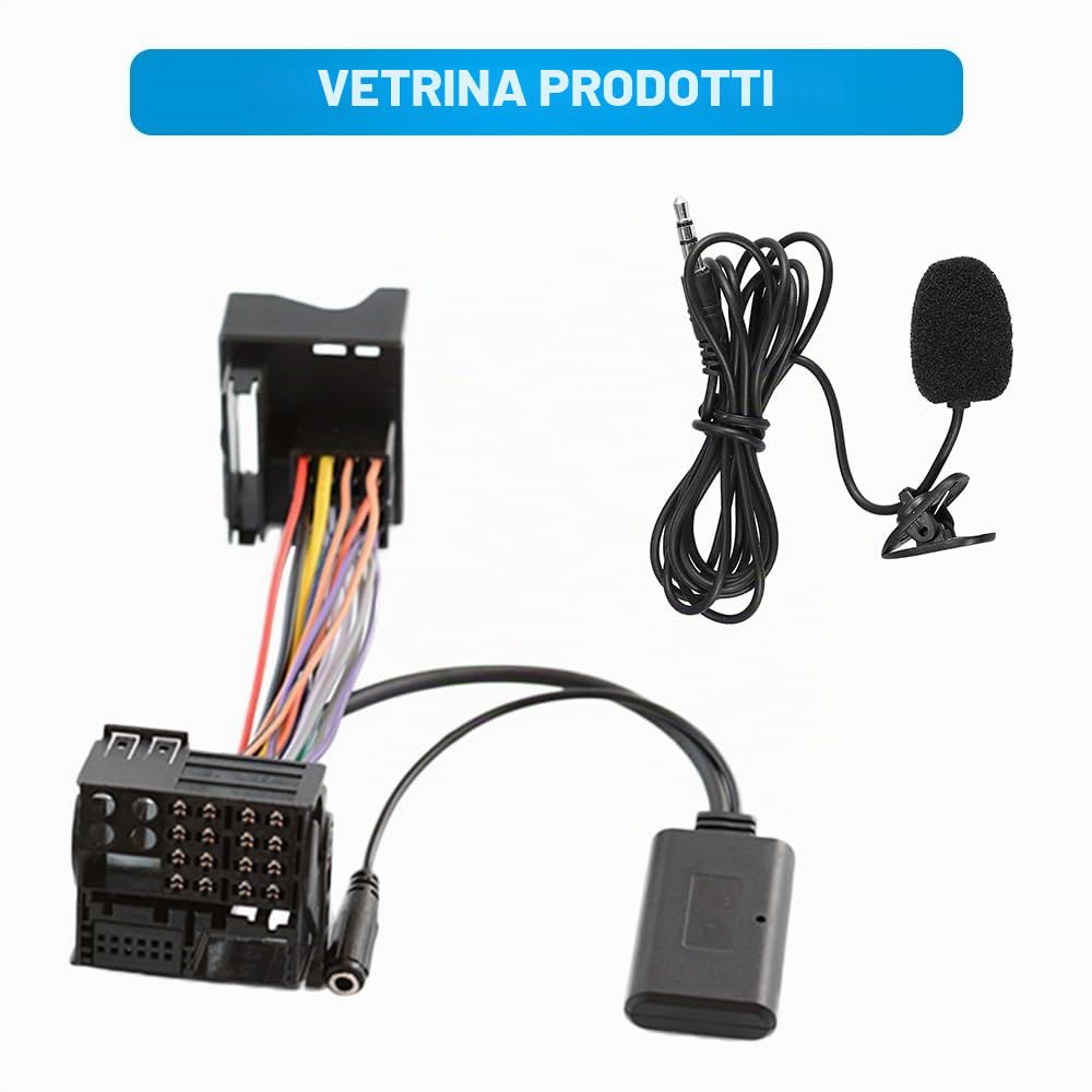 Riloer Adattatore audio Bluetooth AUX con microfono,vivavoce bluetooth per auto,compatibile con BMW Z4 (E85/E86), X3 (E83), compatibile con Mini Cooper (R50/JCW), compatibile con Mini Cooper S R53