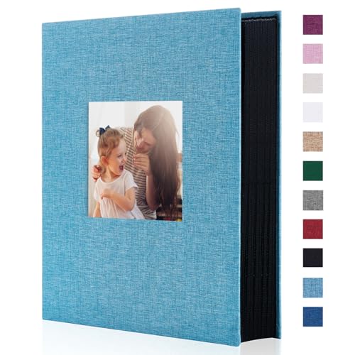 Miaikoe Photo Album 6x4 300 Pockets Slip in Large Capacity Album for Family Wedding Anniversary Linen Album Book Holds 300 Horizontal 10x15cm Photos(300 Pockets