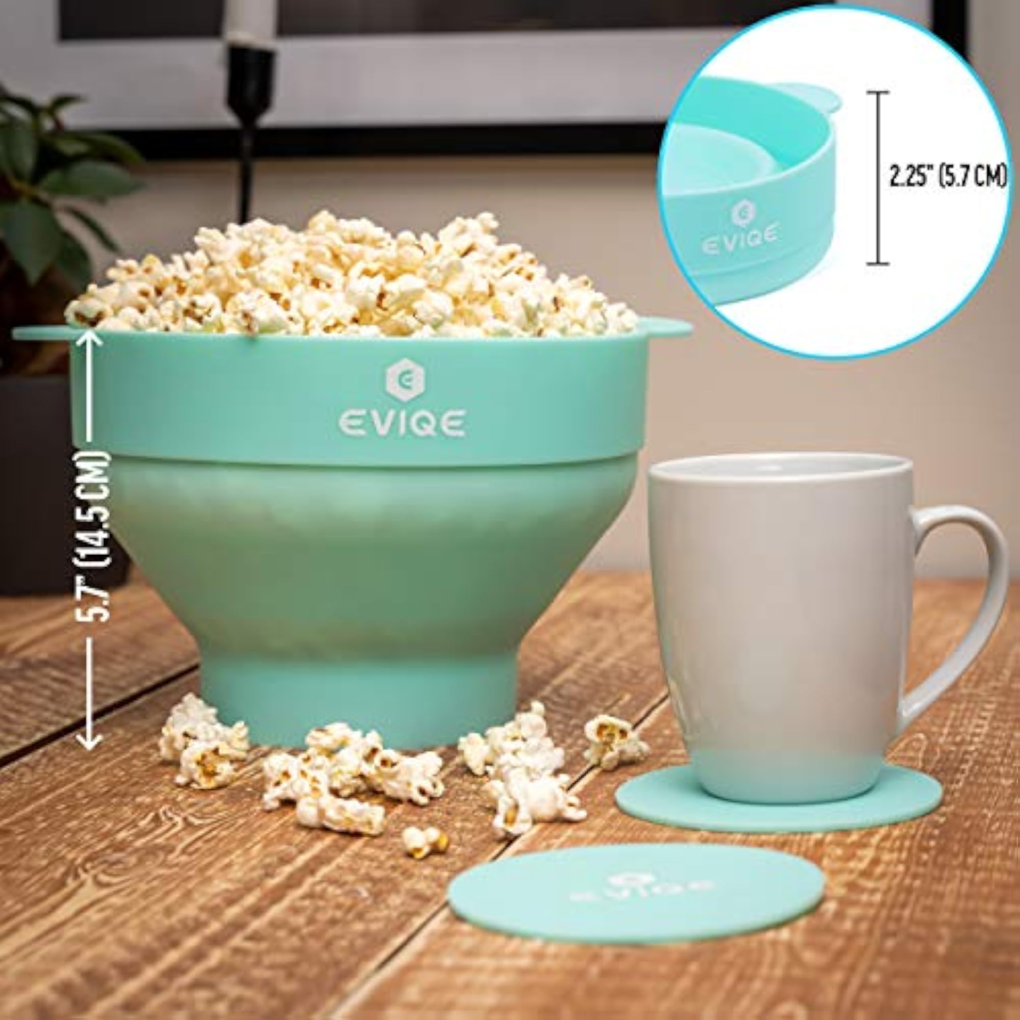 Microwave Popcorn Popper, Silicone Popcorn Maker with Bonus Mitts