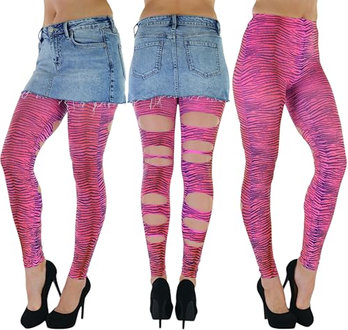 Image of ToBeInStyle Women's Slashed Ripped Shredded Distressed Hosiery Tights Leggings Music Festival