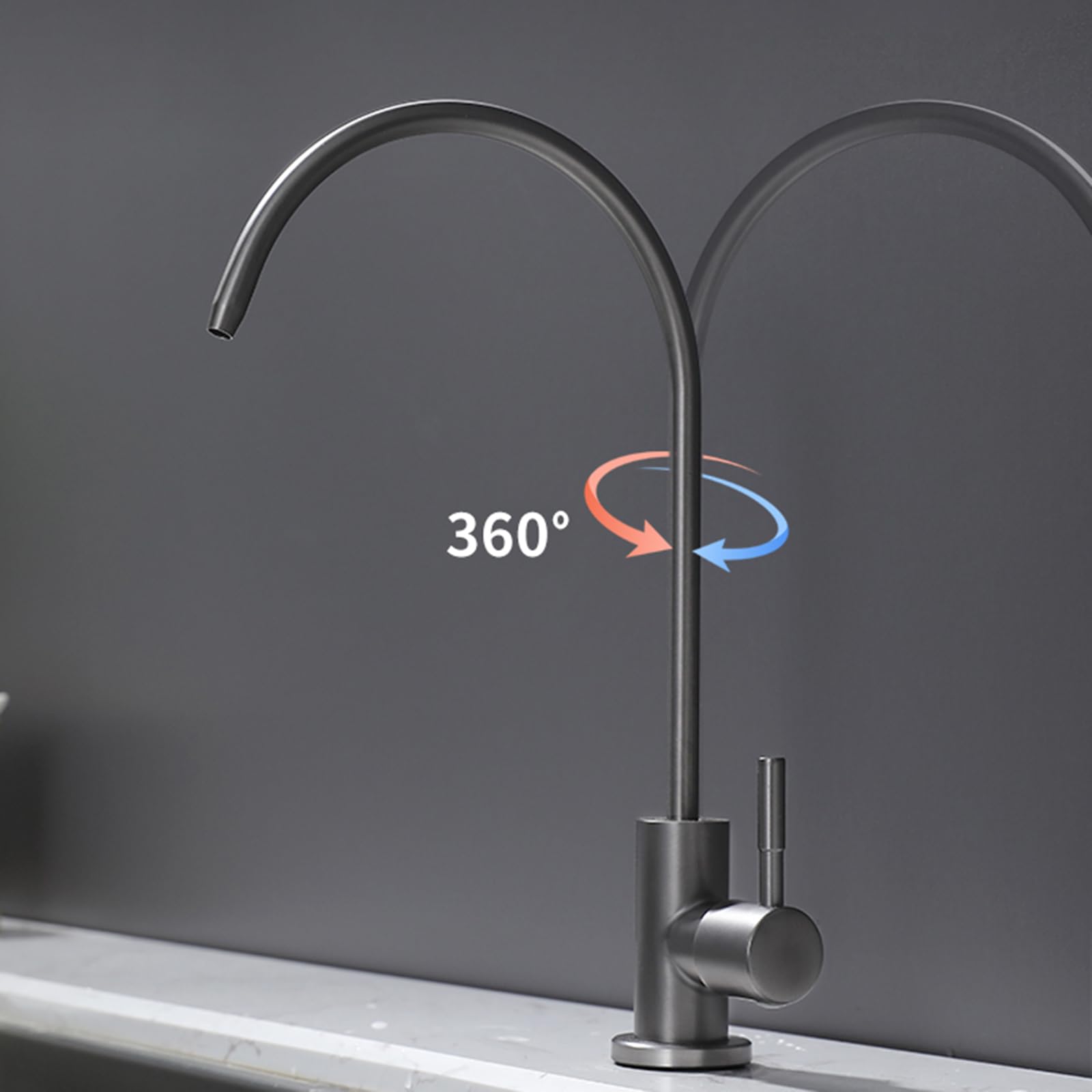faucet Krany filtrów wodnych, zlewozmywak z ulewem gnili szary
