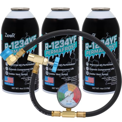 ZeroR® Permafrost for R1234YF AC Systems | Performance Booster | 3 Cans + 24' HD Can Tap Gauge