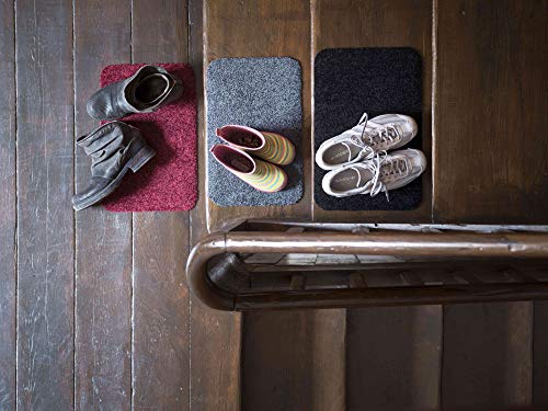 Salonloewe Doormat Washable Black 30 x 60 cm Dirt Trapper Mat Plain Non-Slip Entrance Mat, 30 x 60 cm (Rectangular) - Image 2