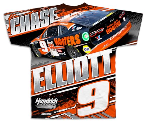 Checkered Flag Sports Chase Elliott #9 2024 Hooters Racing Total Print Sublimated Shirt for NASCAR Fans