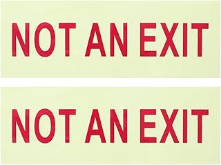 2 Pack Not an Exit Sign, Glow in the Dark, 10x3.5 Inch Self-Adhesive, Easy Install for Business Doors and Walls
