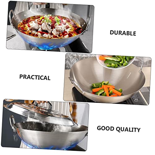 Wok de acero inoxidable con doble mango y capacidad 1 cl miniatura 4