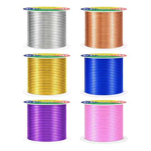 Image of Mandala Crafts 14 GA Gold Blue Purple Assorted Anodized Aluminum Craft Wire | 330 FT, Colored, Flexible, Bendable for Bonsai Armature Sculpting Wire Wrapping Jewelry Making, Weather & Tarnish Resistant