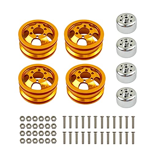 NIDUNO Moyeue de roulement de Roue métallique 1set Mise à Niveau pour WPL B1 B-1 B14 B-14 B16 B-16 B24 B-24 C14 C-14 B36 avec vis Modèles de Voiture RC (Taille : Orange)