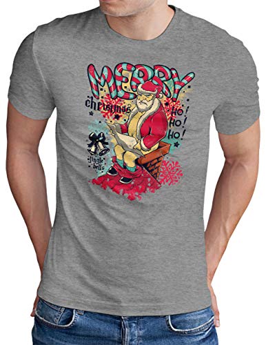 T-Shirt Xmas Merry Christmas OM3 vêtement homme grande taille 5XL gris