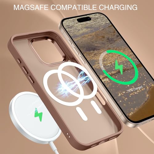 Image of BENTOBEN for iPhone 16 Pro Max Case 2024, Phone case iPhone 16 Pro Max Magnetic Case [Compatible with Mag Safe] Translucent Matte Shockproof Protective Cover 6.9 inch Desert Titanium