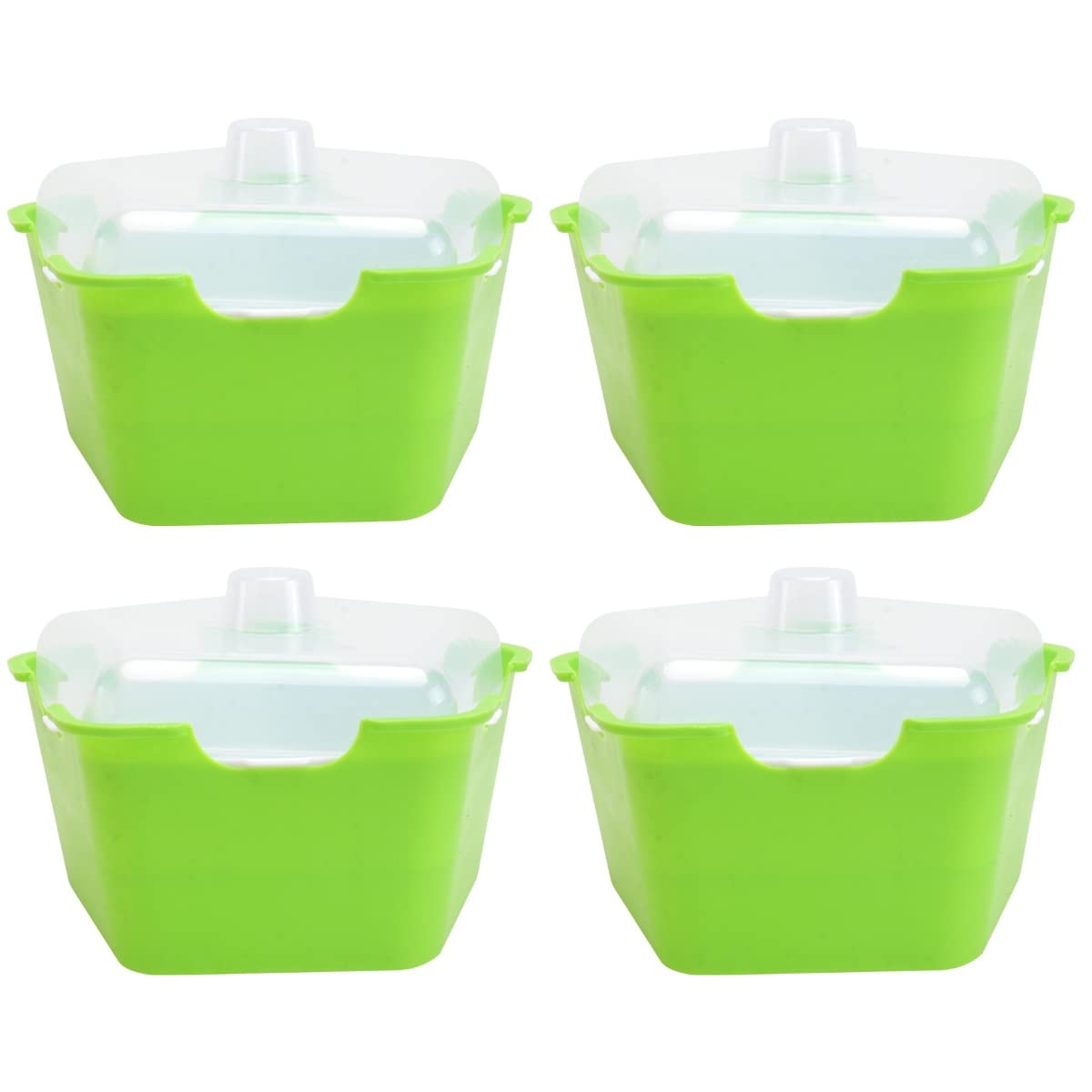 Happyyami 4ensembles Boîtes De Germination Multifonctionnelles pour Plantes Bac De Semis De Qualité Alimentaire avec Couvercles pour Jardinage Intérieur