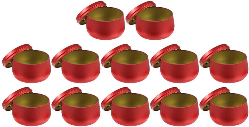 EXCEART 12Pcs Tea Storage Canisters 2.95X2.04X2.04In Airtight Metal Candy Jars with Lids for Home Organization Crafts Jewelry and Loose Leaf Tea