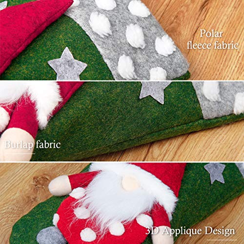 FUNSEED Christmas Gnome Stockings, 19 inch 3 Pack Swedish Tomte 3D Santa Gnomes Nordic Figurine Fireplace Hanging Stockings for Xmas Holiday Decoration