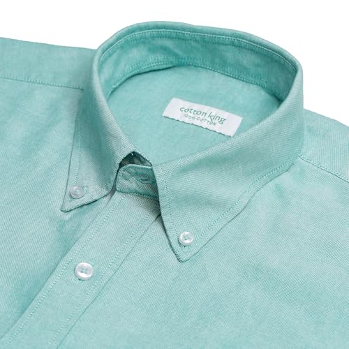 Image of Cotton King Mens Shirts | 100% Cotton Long Sleeve Shirts for Men | Button Down Shirt Men | Oxford Mens Dress Shirt