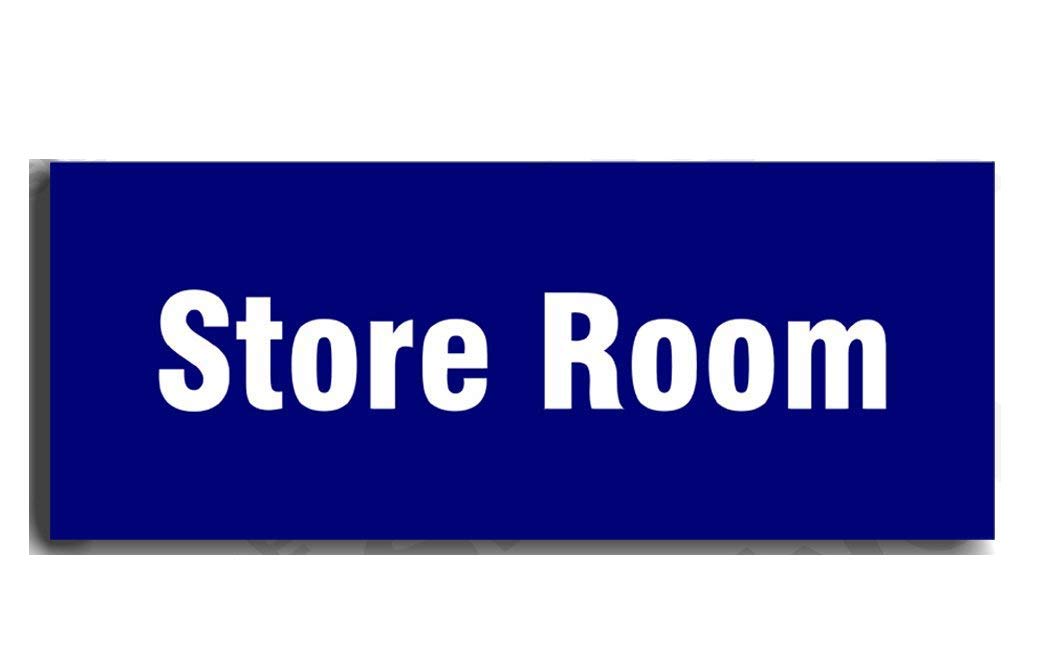 Store Room Sign Board With Double side adhesive tape-Vinyl Sticker With Forex Board-(Blue White) Home,Office,Lodge,Hotel,Theatere,Wall,Cabin,ACP,cupboard etc