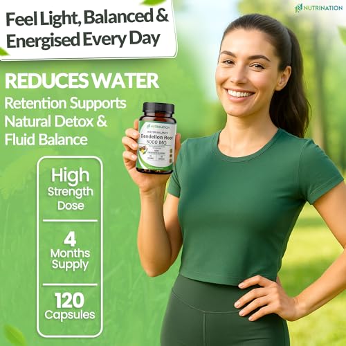 Water Retention Tablets - Dandelion Root Capsules 5000mg | (4-Month Supply) 120 Vegan Capsules | High-Strength Herbal Supplement for Bloating, Detox & Fluid Balance | Non-GMO & Lab-Tested - Image 4