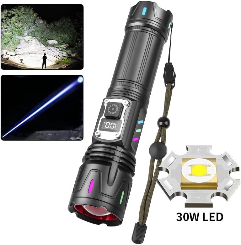 Miniatura 3 de Linternas recargables de alto lúmenes, linterna táctica de mano LED de 1000 lúmenes, luces de flash ajustables de alta potencia, 5 modos potentes